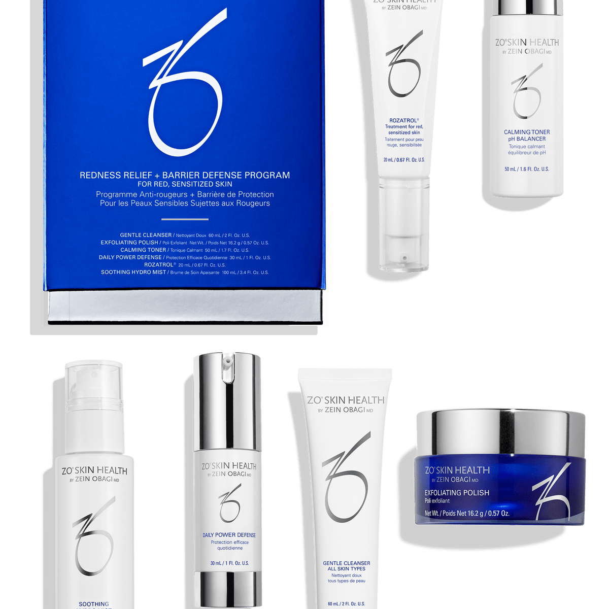 ZO Skin Health Redness Relief + Barrier Defense Program - Verpackung mit allen Produkten