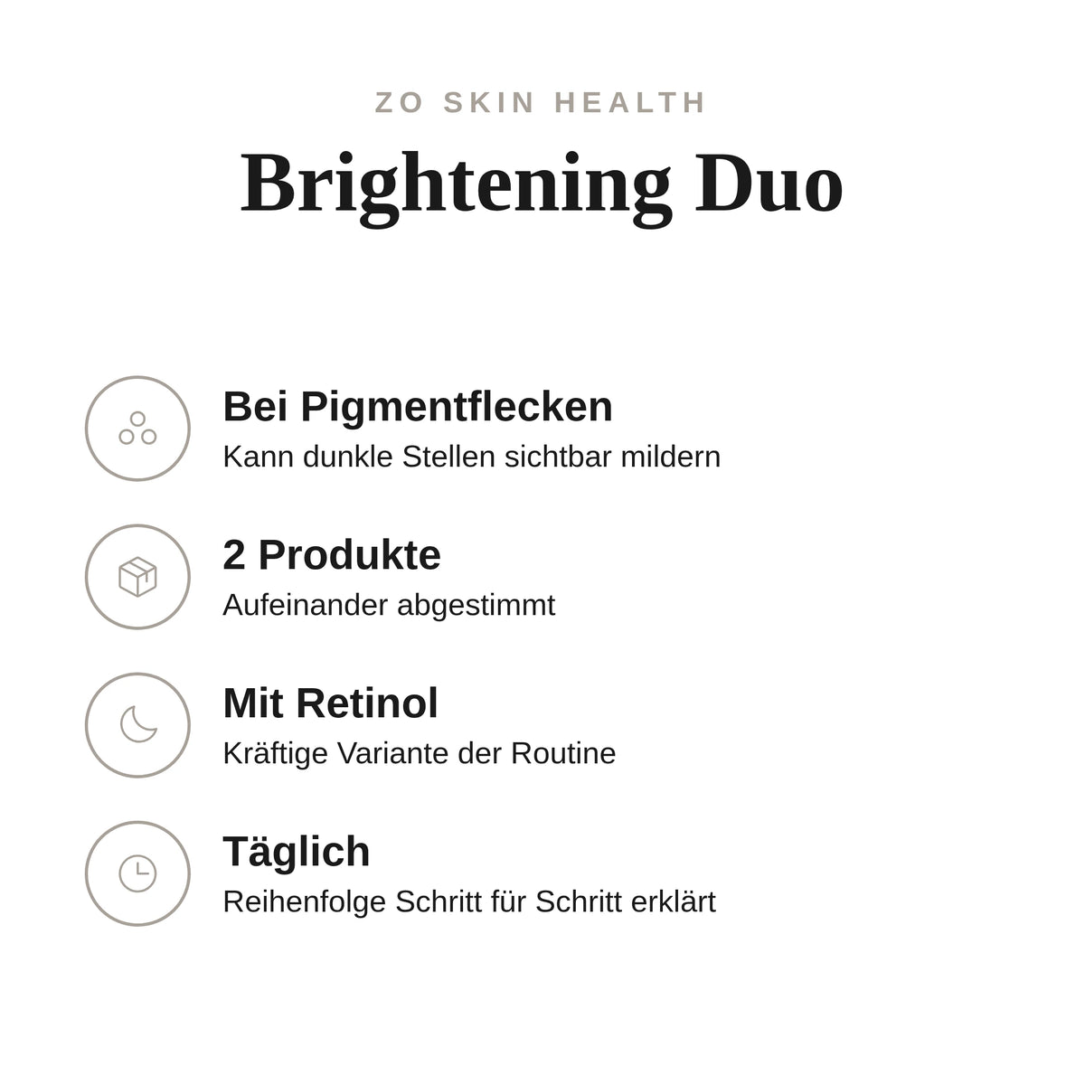 Brightening Duo - Infografik mit Umfang und Anwendung | ZO Skin Health