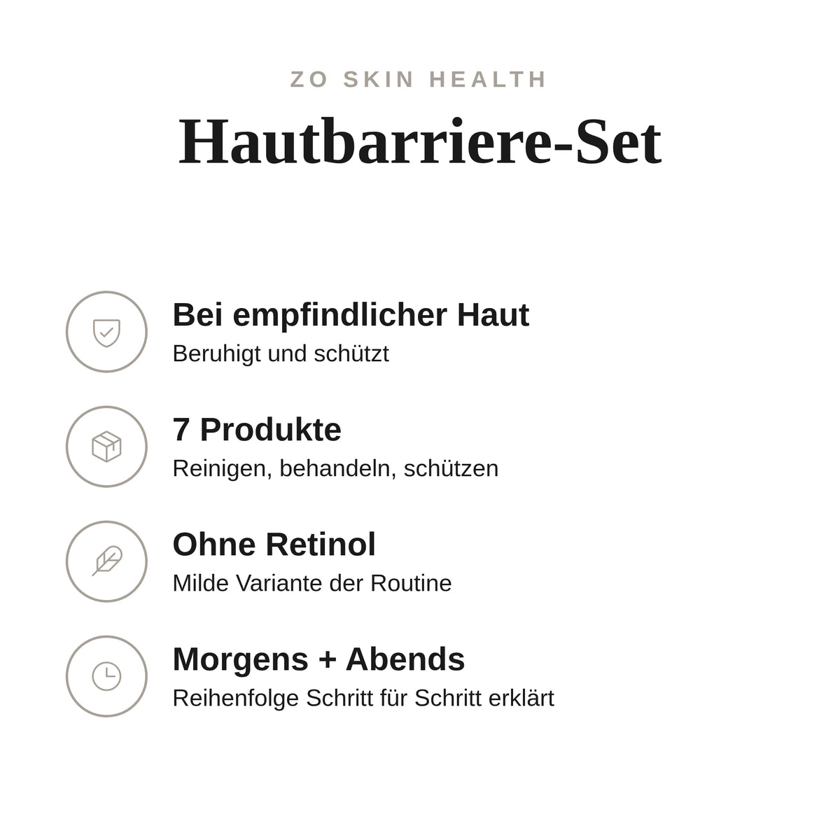 Hautbarriere-Set - Infografik mit Umfang und Anwendung | ZO Skin Health