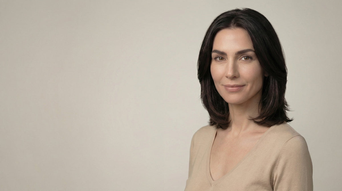 Frau mit natürlich gepflegter Haut, medizinische Hautpflege und Kosmetik, Shop | Dr. med. Niels Freitag