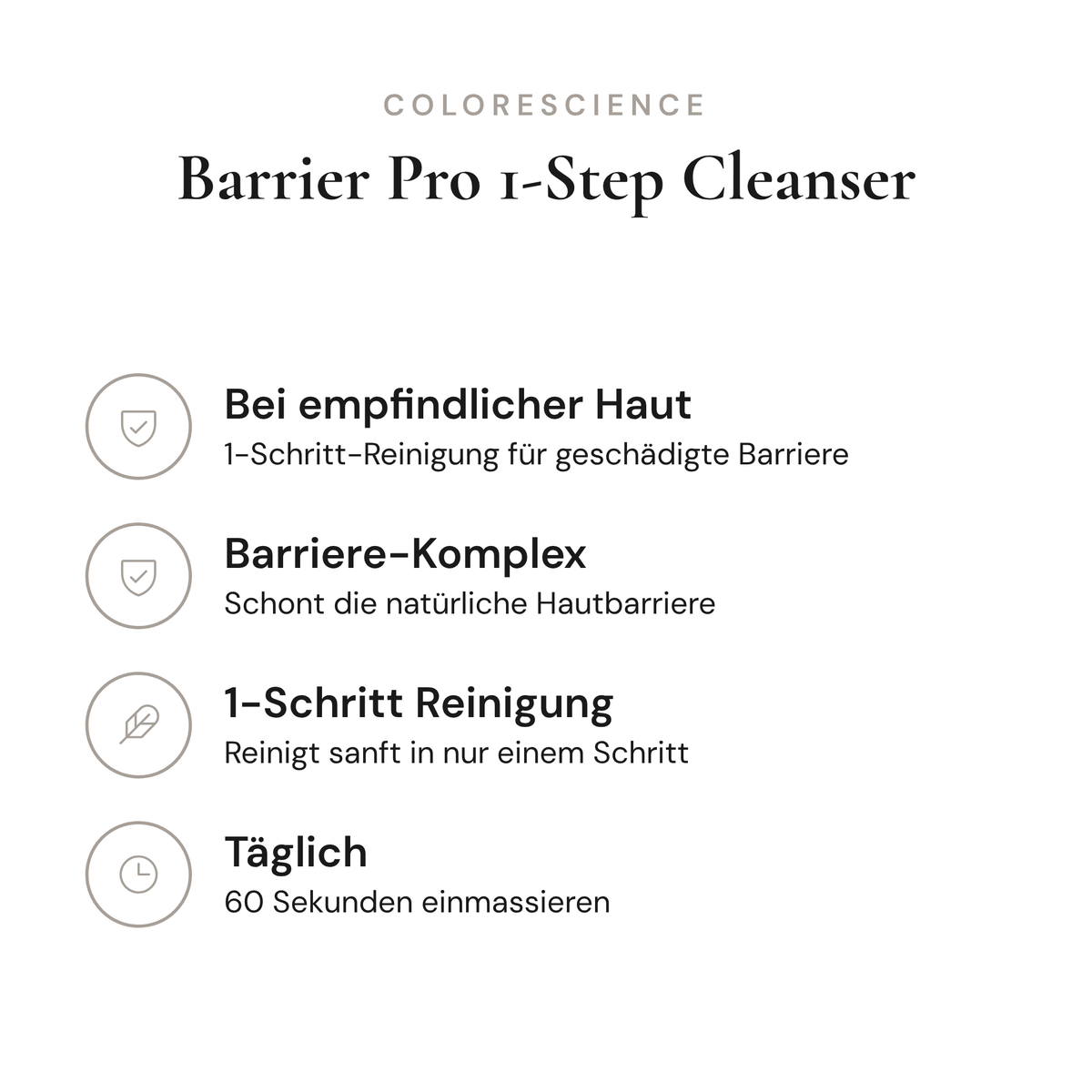 Barrier Pro 1-Step Cleanser - Infografik mit Wirkstoffen und Anwendung | Colorescience
