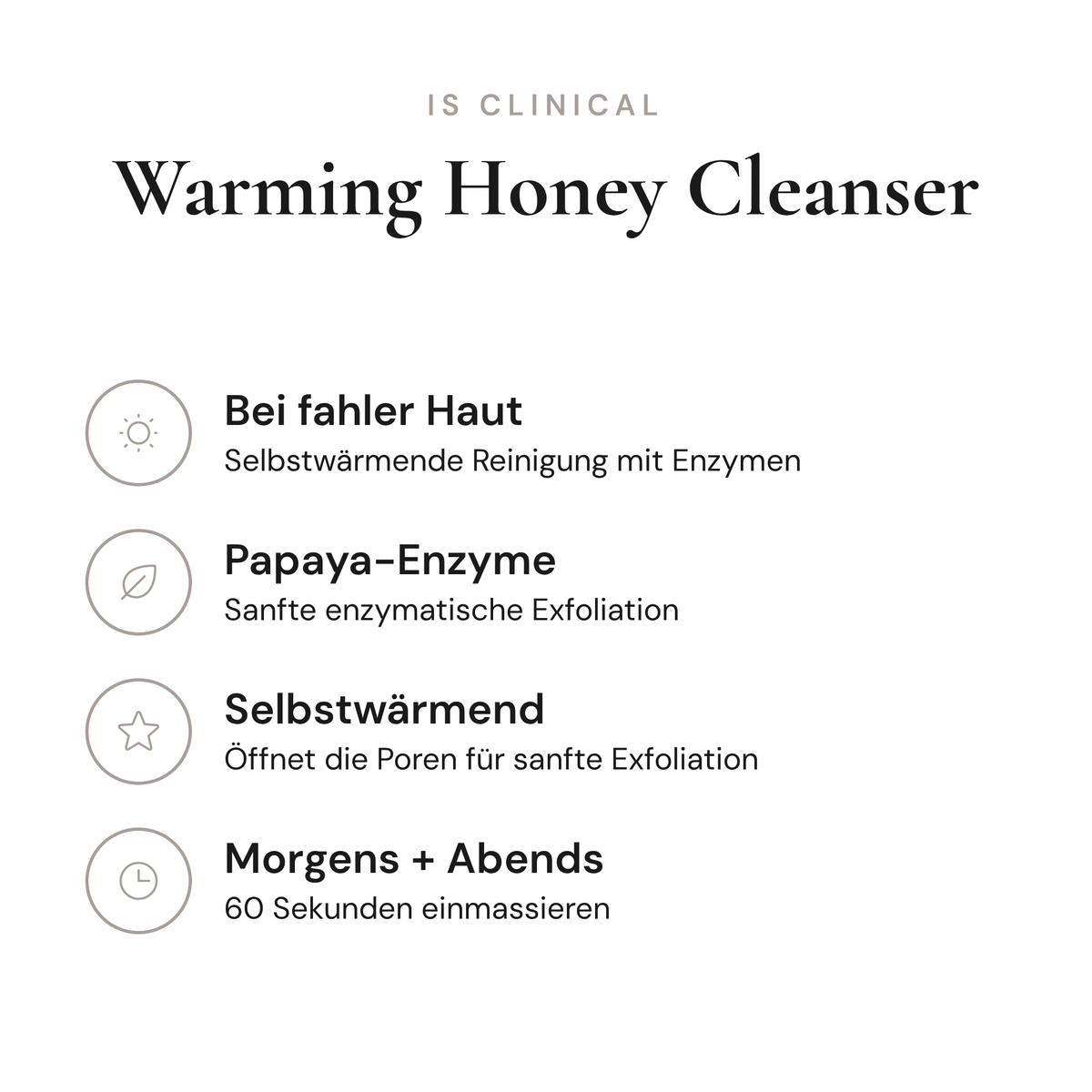 Warming Honey Cleanser - Infografik mit Wirkstoffen und Anwendung | iS Clinical