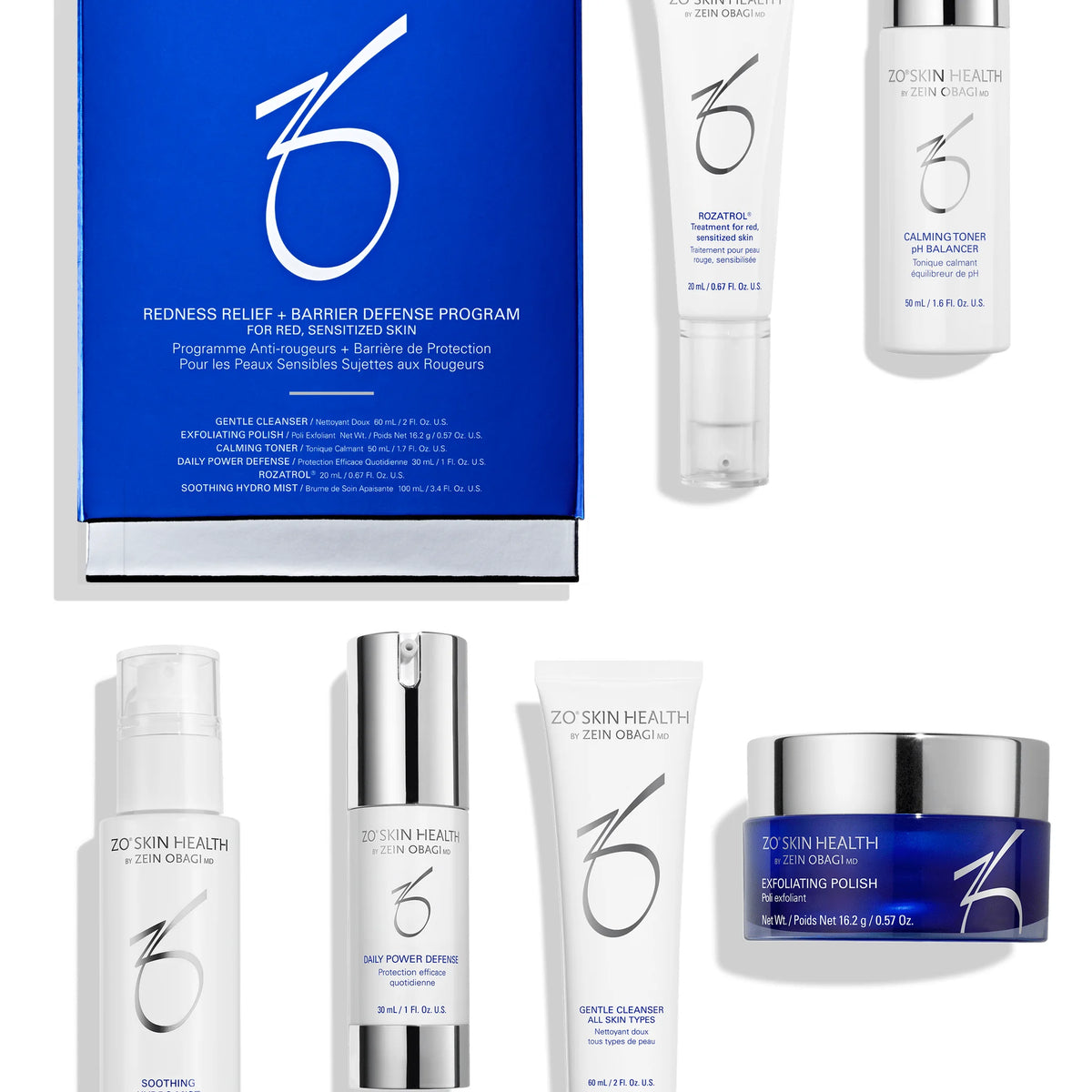 ZO Skin Health Redness Relief + Barrier Defense Program - Verpackung mit allen Produkten